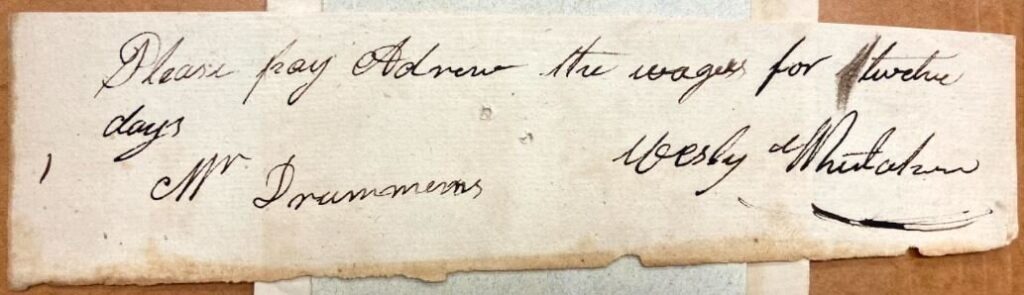 Handwritten letter to William Drummonds