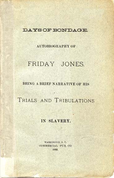 Title page of Friday Jones' autobiography
