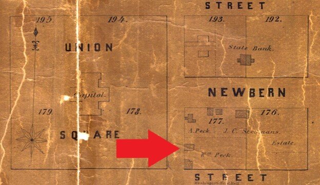 1847 map showing William Peck’s property