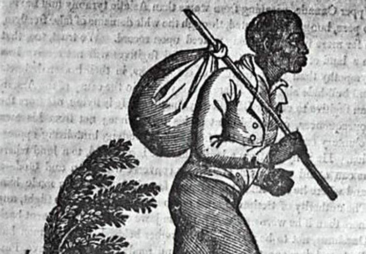 Depiction of a runaway enslaved person