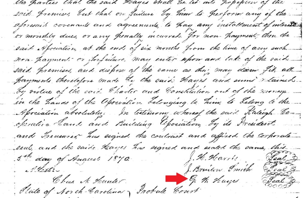 GW hayes Property deed